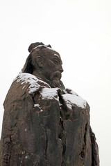 Ancient Chinese Confucian sculptures in the park, Tangshan City, Hebei, China