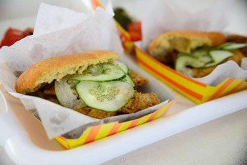 Traditional food bake and shark from Trinidad and Tobago