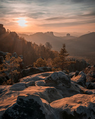 Sächsische Schweiz Sonnenuntergang