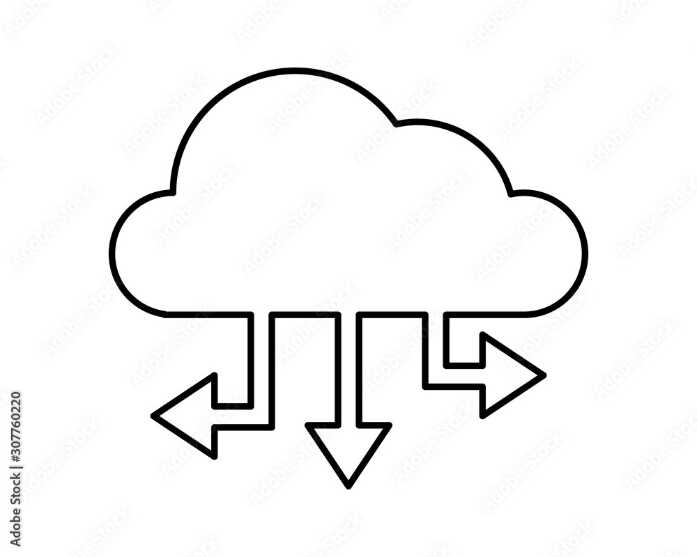Poster cloud computing data isolated icon
