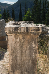 The ancient Greek column in Delphi, Greece