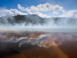 geysers letting off steam in the national park