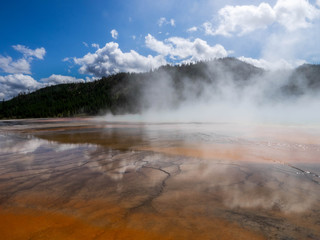 geysers letting off steam in the national park