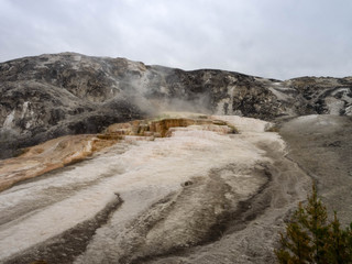 Fototapeta na wymiar A geyser letting off steam in the national park
