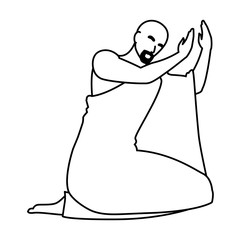man pilgrim hajj on white background