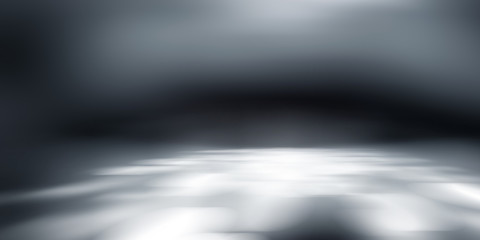 Blank black studio showcase with spotlight backdrop. Luxury stage room background for display or montage your product.