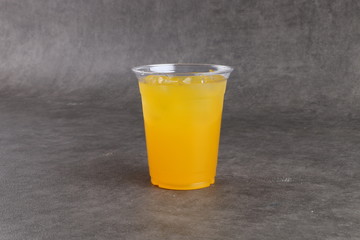 mango juice on glass on a white background 