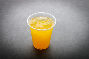 mango juice on glass on a white background 