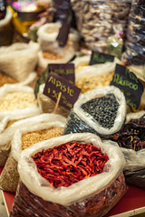 chilli spices market in mexico city