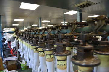Rubber gloves production line