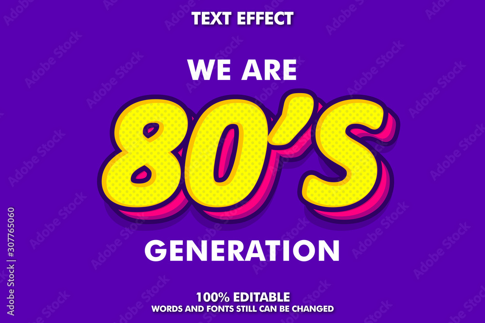 Poster modern old retro text effect with soft halftone pattern
