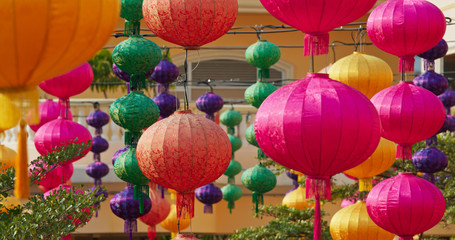 Colorful chinese style lantern hanging outdoor for Chinese new year