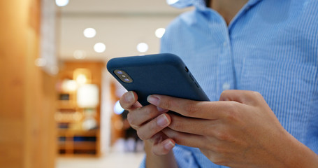 Close up of woman use of mobile phone