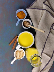 Turmeric latte or the Indian Haldi Doodh with superfood Turmeric powder, Ginder and Cinnamon sweetened with honey.