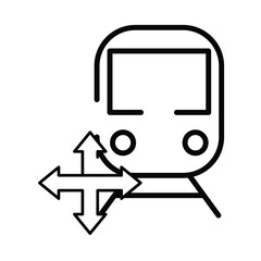 subway transport vehicle with arrows signal