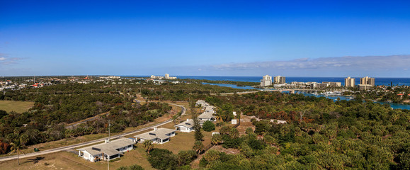 Aerial view of Loxahatchee River from the Jupiter Inlet Lighthouse