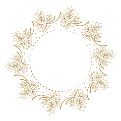Vector floral vintage wreath frame on a white background.