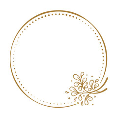 Vector floral vintage frame on a white background.