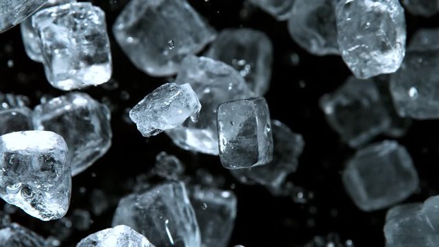 Super Slow Motion Shot of Exploding Crushed Ice Towards Camera at 1000fps