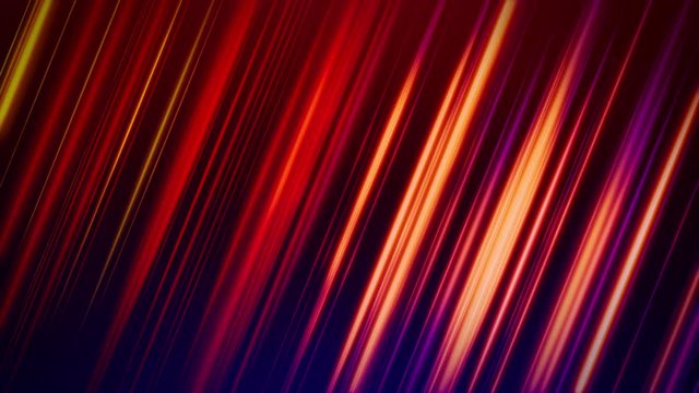 Colorful Abstract Orange Neon Glowing Diagonal Lines Motion Against Red Blue Background Seamless Loop