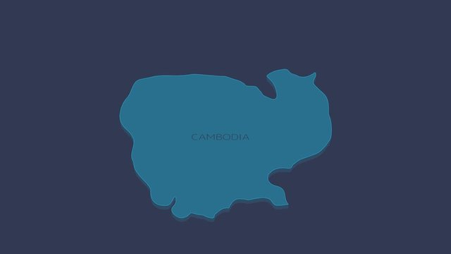 Cambodia animated map with alpha channel.