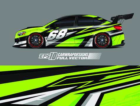Car wrap decal designs. Abstract racing and sport background for car livery. Full vector eps 10.