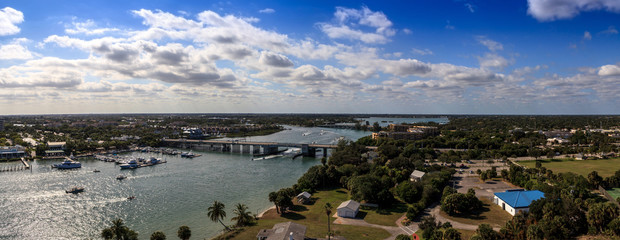 Aerial view of Loxahatchee River from the Jupiter Inlet Lighthouse