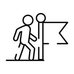 pedestrian silhouette walker with flag