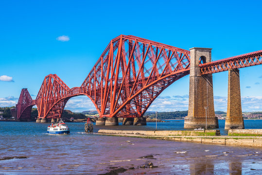 Forth Bridge across Firth of Forth in edinburgh