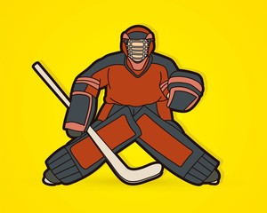 Ice Hockey player action cartoon sport graphic vector.