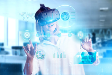 Business, Technology, Internet and network concept. Digital Marketing content planning advertising strategy concept. Optimization process.