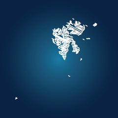 Map of Svalbard, Drawing map on blackboard of Svalbard. drawn on chalkboard with scribbled map of Svalbard can be use for education. vector illustration.