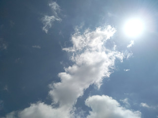 Naklejka na ściany i meble Beautiful blue sky with clouds background. Blue sky background with clouds.