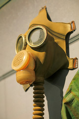 close-up of the gas mask