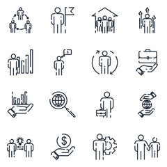 Business Corporation set icon template color editable. Head Hunting pack symbol vector sign isolated on white background icons vector illustration for graphic and web design.