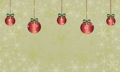 Christmas greeting card with red balls