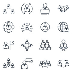 Business Corporation set icon template color editable. Head Hunting pack symbol vector sign isolated on white background icons vector illustration for graphic and web design.