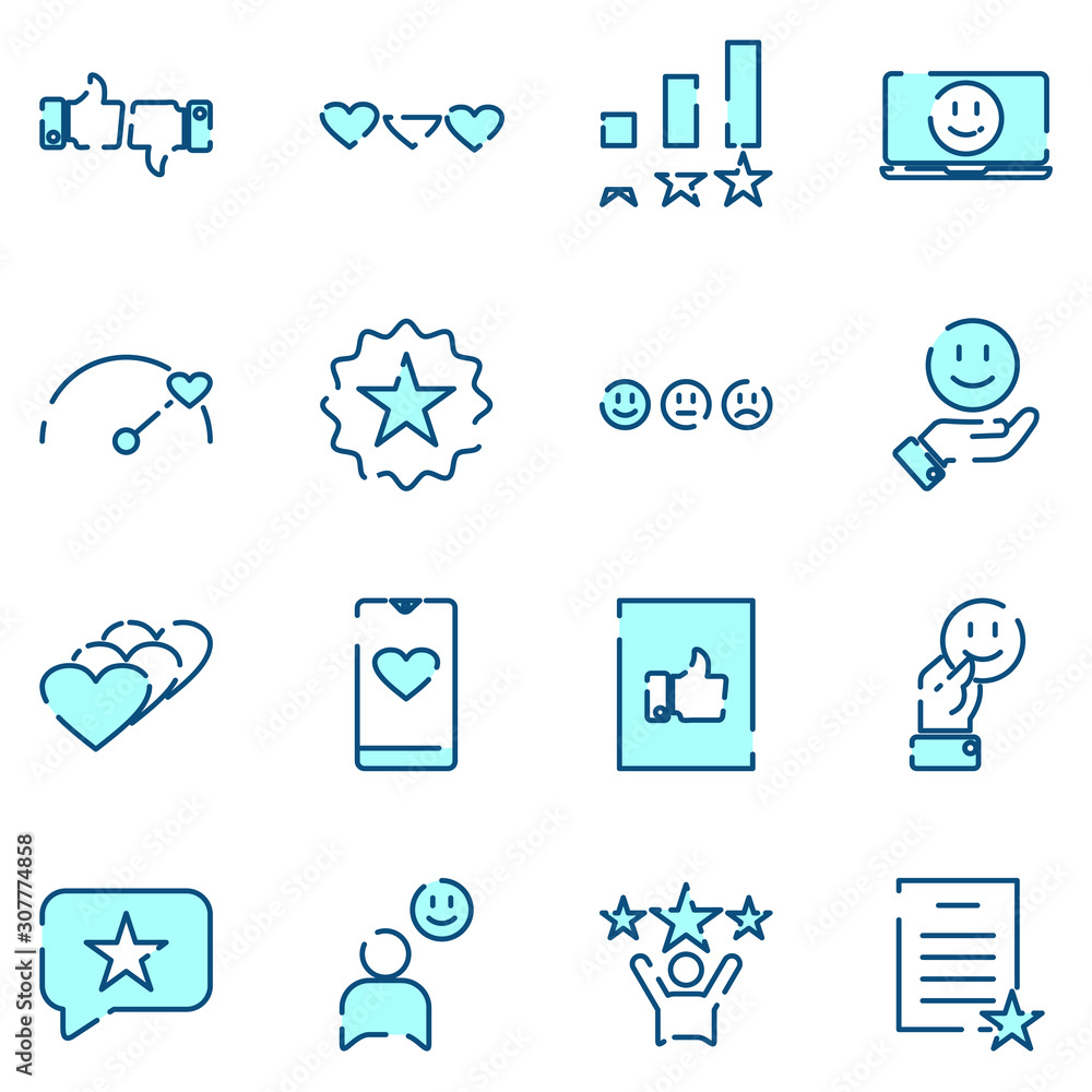 Aufkleber testimonials set icon template color editable. customer satisfaction pack symbol vector sign isolate