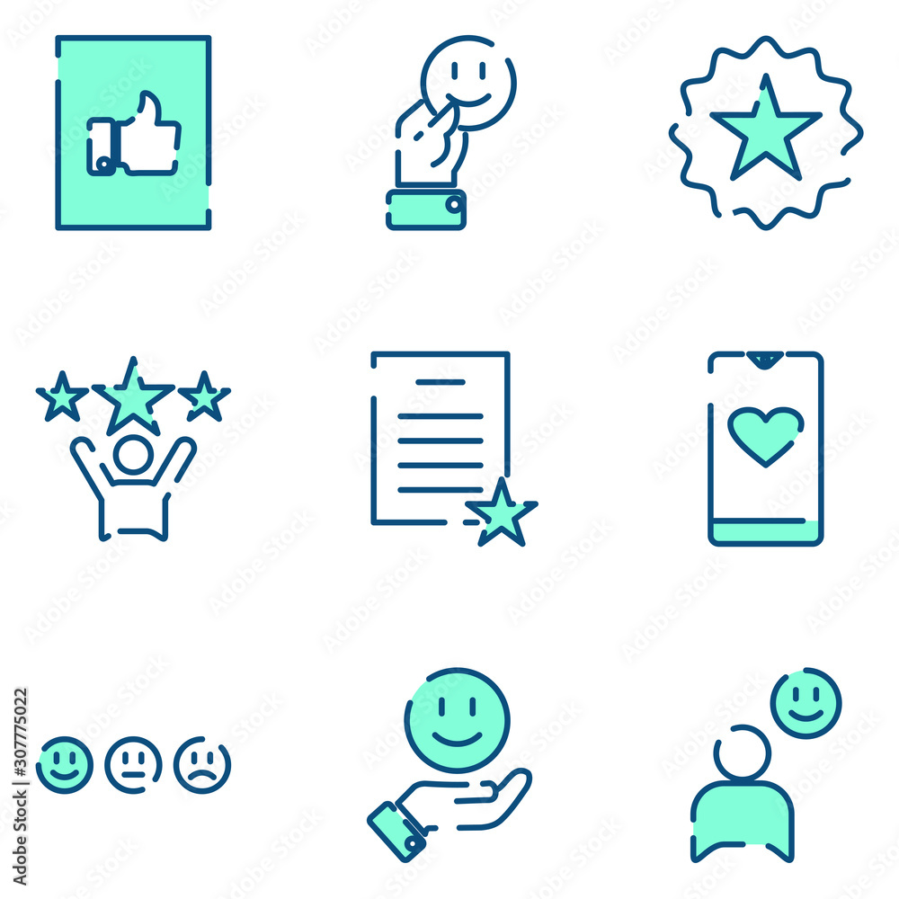Aufkleber testimonials set icon template color editable. customer satisfaction pack symbol vector sign isolate