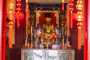 an altar at a Chinese place of worship