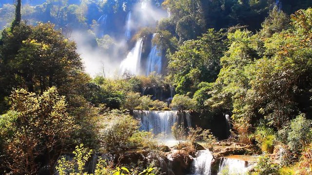 Beautiful Thi Lo Su waterfall in Thailand. 