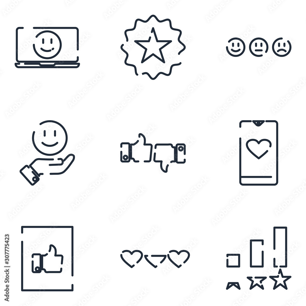 Aufkleber testimonials set icon template color editable. customer satisfaction pack symbol vector sign isolate