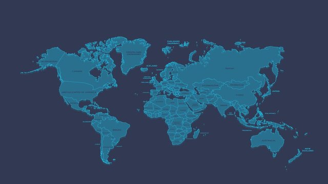 World animated map with alpha channel.