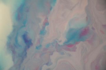 Soft Red, Blue and Purple Dreamscape Abstract Background Soft and beautiful artistic liquid art. Mountains, rivers and oceans of soft colors. Similar to the art style of Georgia O`keeffe. Floating 