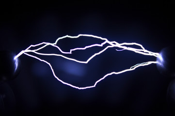 A series of spark electric discharges obtained with the help of an electrophoresis machine
