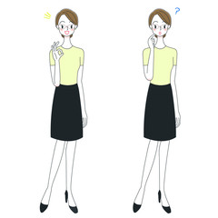 眼鏡をかけたエステティシャン・美容スタッフのイラスト