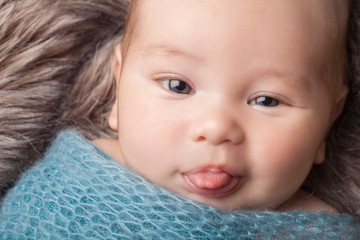 Newborn baby boy portrait