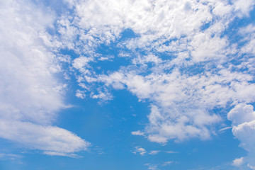 Naklejka na ściany i meble photo of blue sky and white clouds or cloudscape.