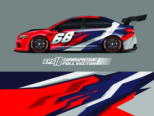 Car wrap decal designs. Abstract racing and sport background for car livery. Full vector eps 10.