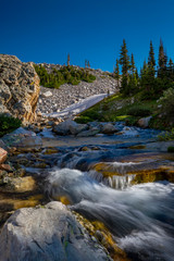 Summer afternoon along a meandering alpine stream in the Snowy Range Mountains of Wyoming